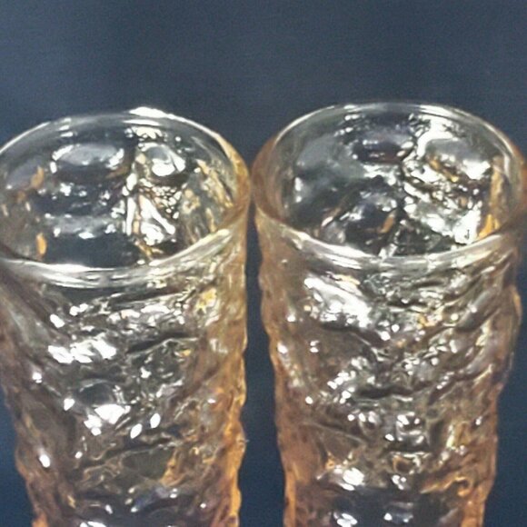 Anchor Hocking Lido Milano Juice Glasses Desert Honey Crinkle set of 2 vintage - Picture 4 of 7